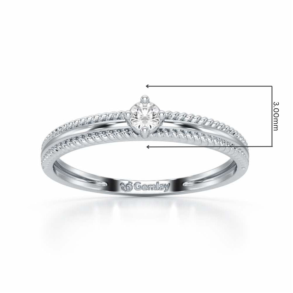 Grace Queen Silver Ring - White Gold - Image 2