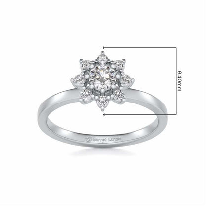Pole Star Solitaire Silver Ring - White Gold - Image 5