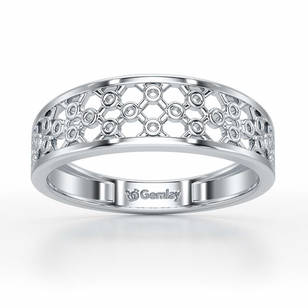 Mesh Aria Silver Ring for Women - White Gold - Image 2