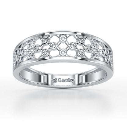 Mesh Aria Silver Ring for Women - White Gold - Image 2