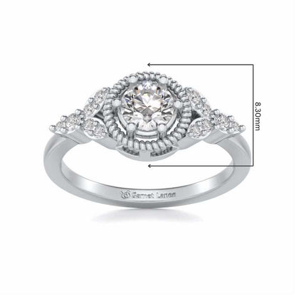 Brandish Solitaire Silver Ring - White Gold - Image 5