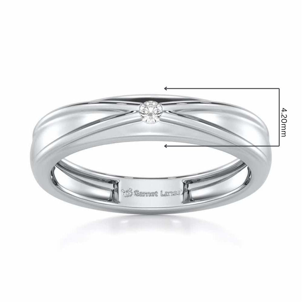 Stalwart Gem Men Solitaire Ring - White Gold - Image 5