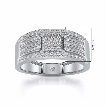 Elegant Magnate Ring For Him - White Gold - Image 5