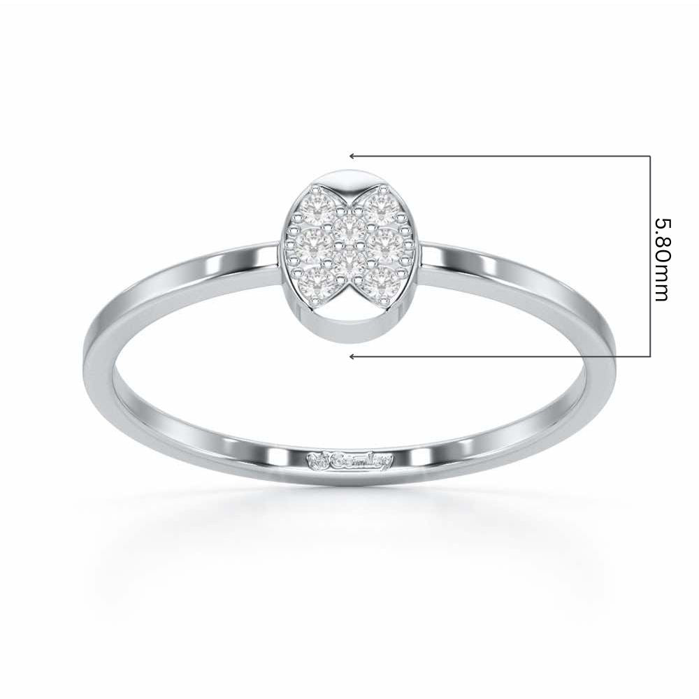 Airy Oval Silver Ring - White Gold - Image 5