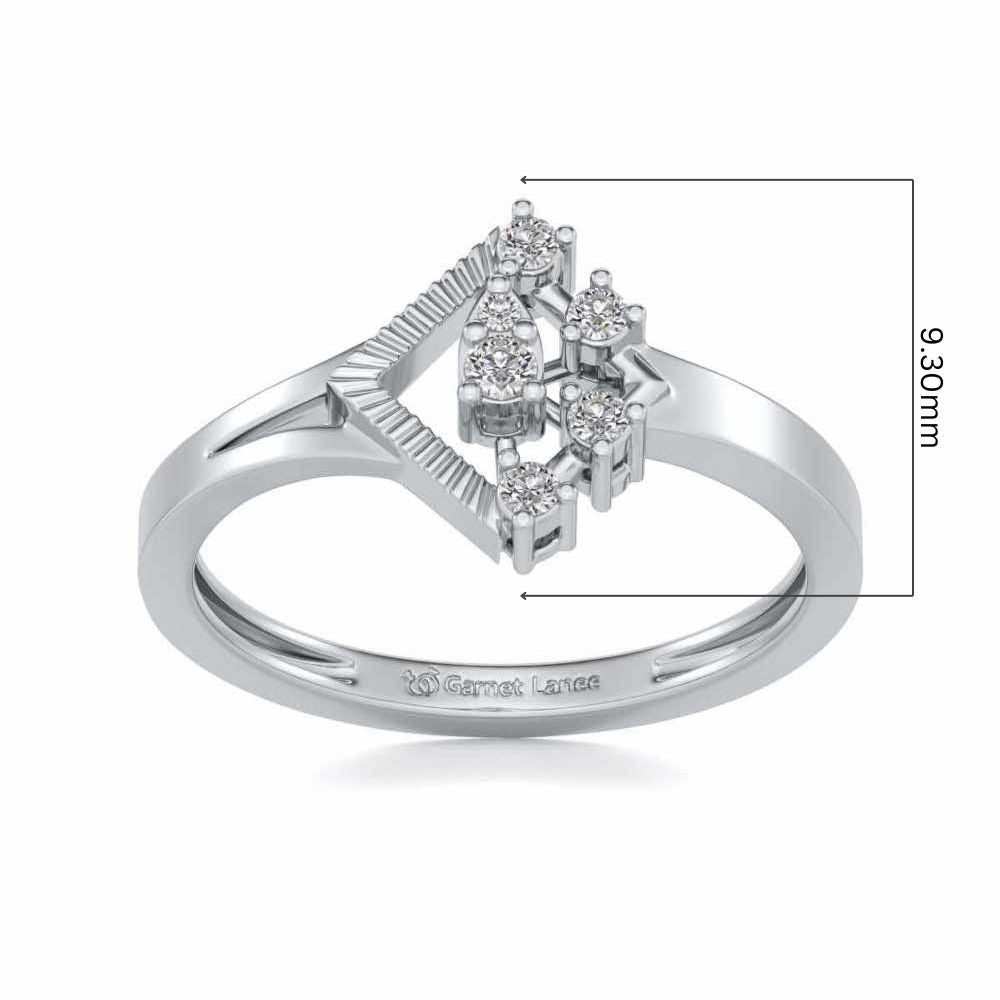 Corrugated Shine Silver Ring - White Gold - Image 5