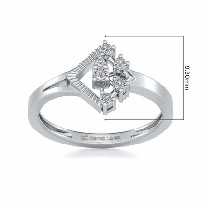 Corrugated Shine Silver Ring - White Gold - Image 5