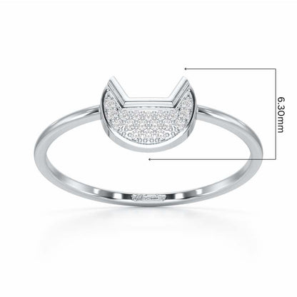 Sparky Feline Silver Ring - White Gold - Image 5