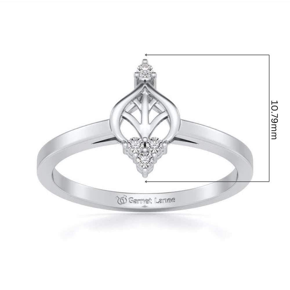 Mini Crown Silver Ring - White Gold - Image 5