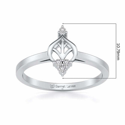 Mini Crown Silver Ring - White Gold - Image 5