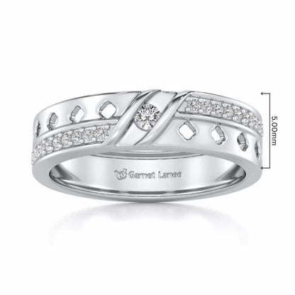Revered Silver Band Ring - White Gold - Image 5