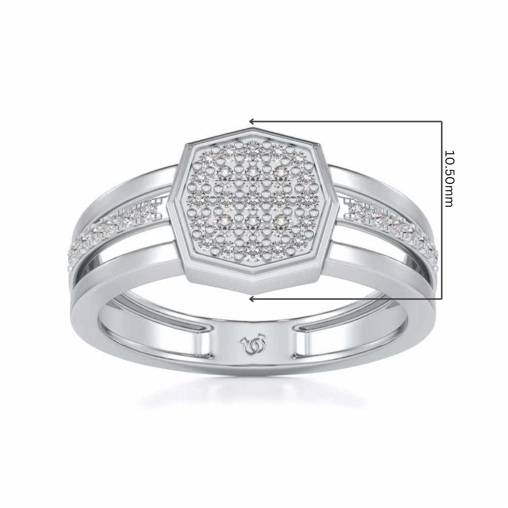 Gloaming Silver Ring For Men - White Gold - Image 5