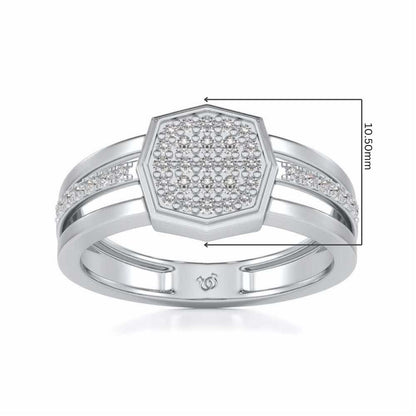 Gloaming Silver Ring For Men - White Gold - Image 5