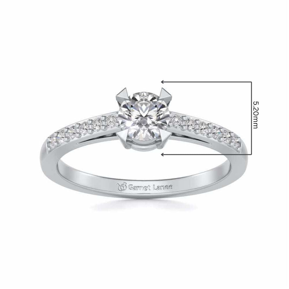 Indulgence Solitaire Silver Ring - White Gold - Image 5
