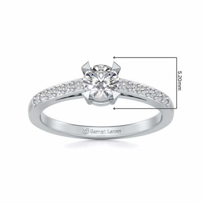 Indulgence Solitaire Silver Ring - White Gold - Image 5