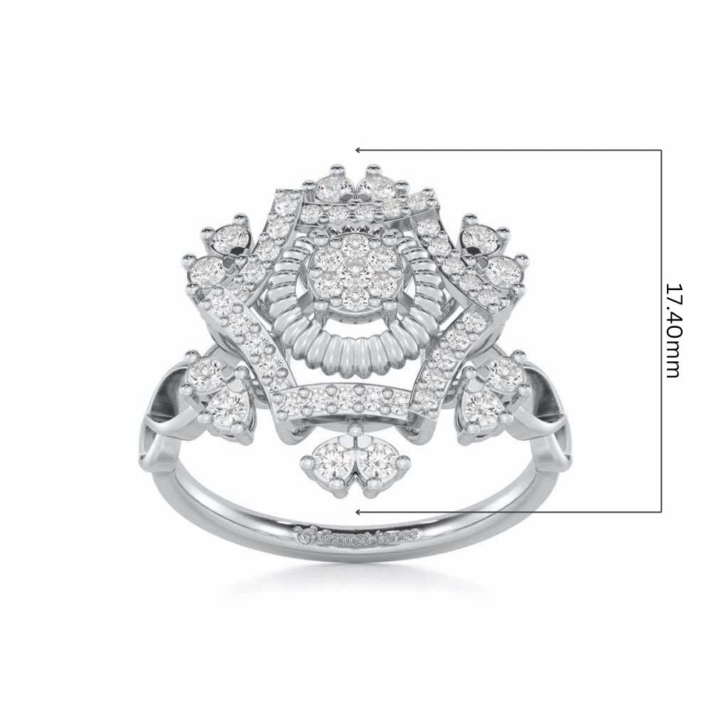 Satin Spark Silver Ring - White Gold - Image 5
