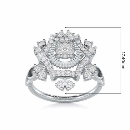 Satin Spark Silver Ring - White Gold - Image 5