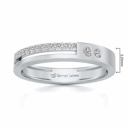 Shimmer Silver Band Ring - White Gold - Image 5