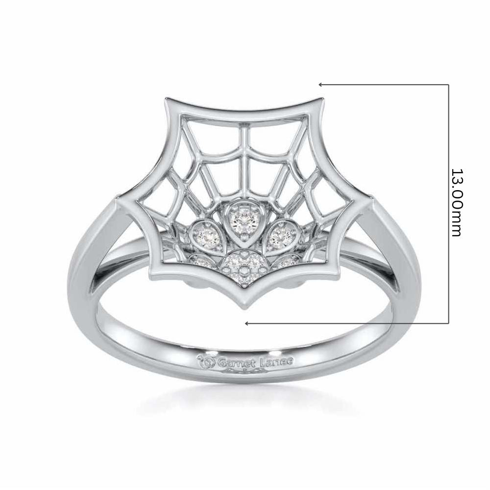 Web Glow Silver Ring - White Gold - Image 5