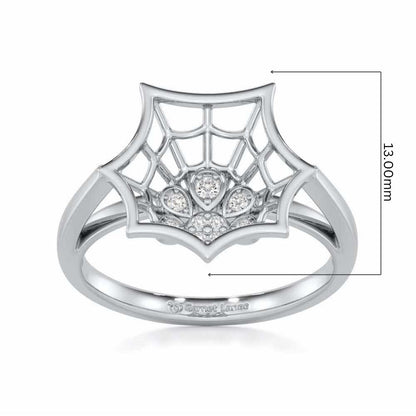 Web Glow Silver Ring - White Gold - Image 5