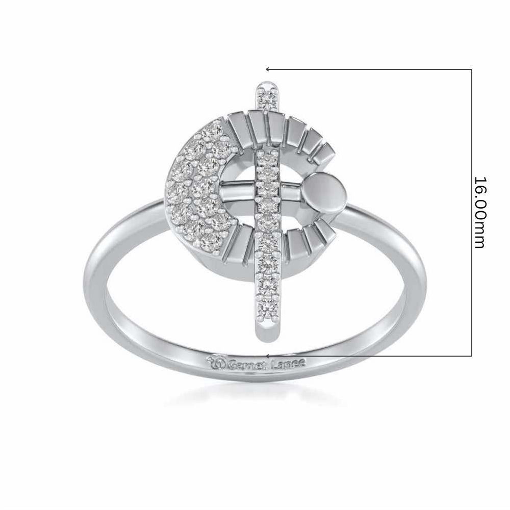 Immaculate C Silver Ring - White Gold - Image 5