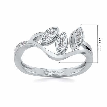 Swaying Leaves Silver Ring - White Gold - Image 5