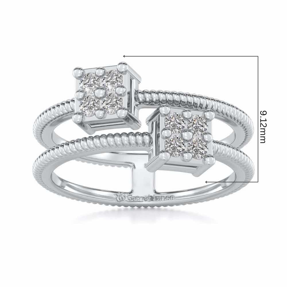 Squarilla Silver Ring - White Gold - Image 5
