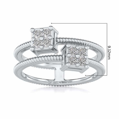Squarilla Silver Ring - White Gold - Image 5