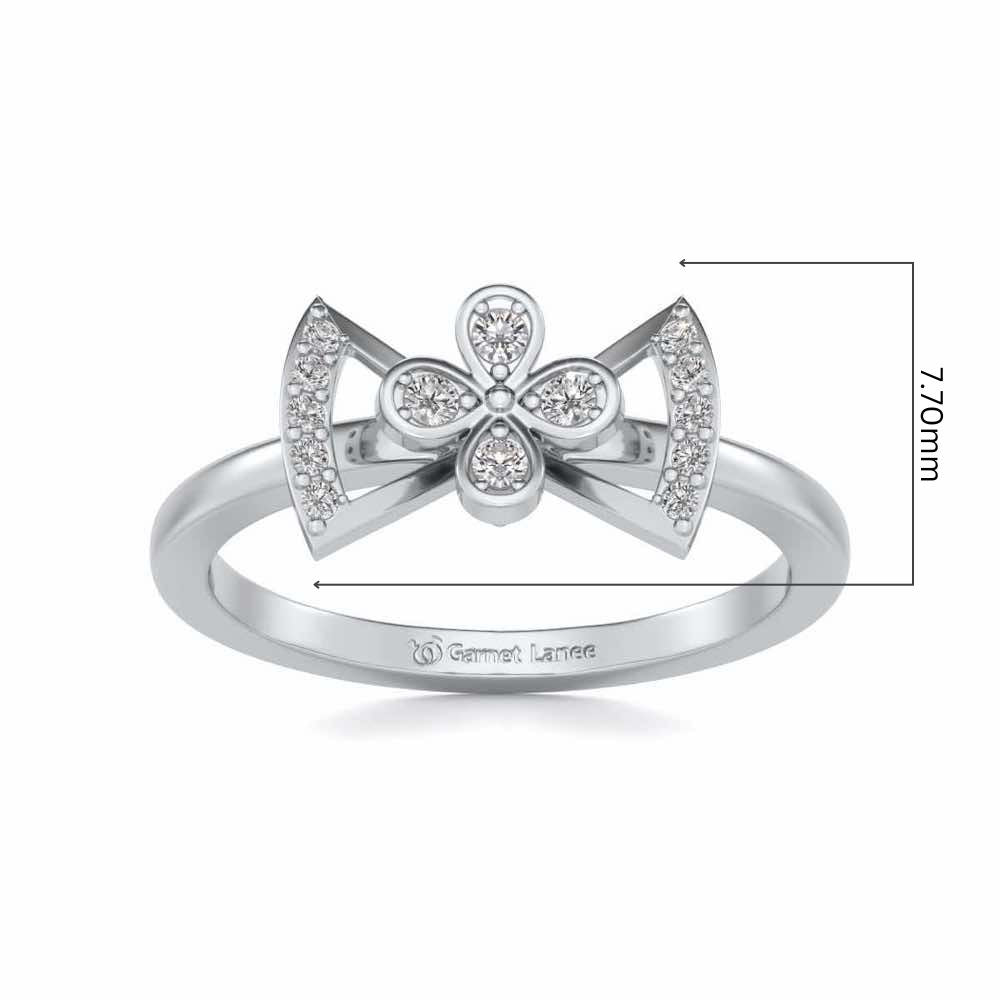 Enchanting bow-tie Silver Ring - White Gold - Image 5