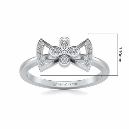 Enchanting bow-tie Silver Ring - White Gold - Image 5