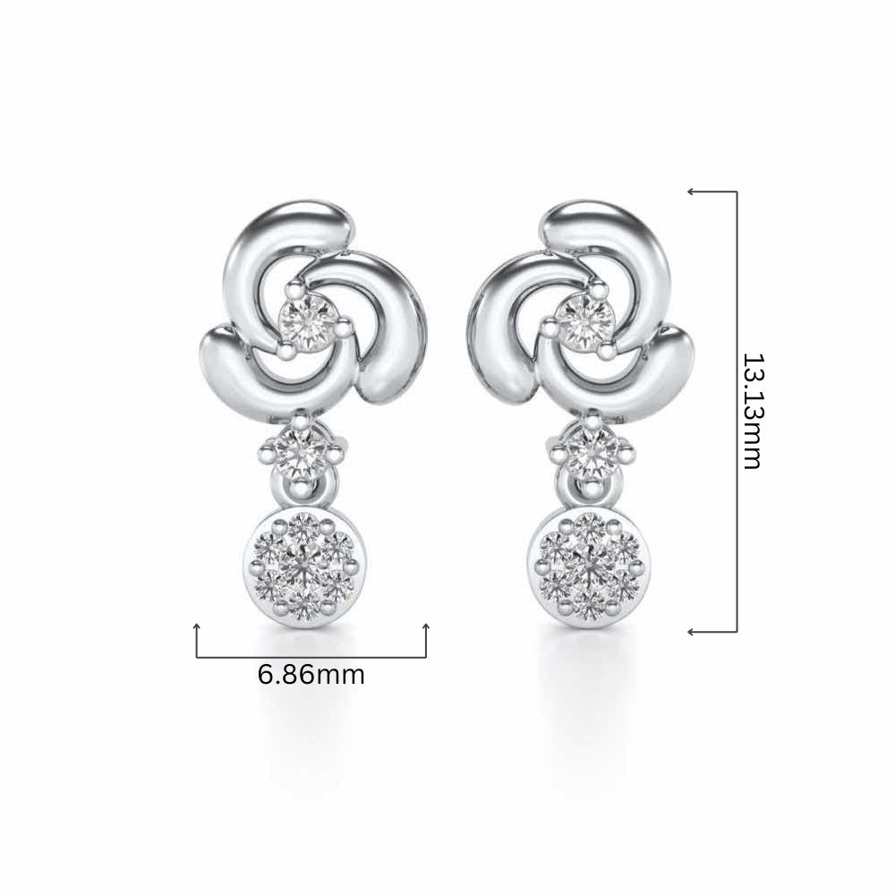 Aarna Silver Earrings - White Gold - Image 4