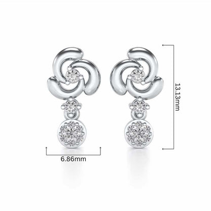 Aarna Silver Earrings - White Gold - Image 4