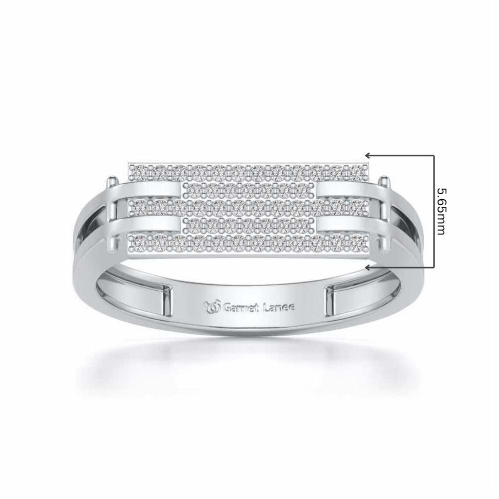 Sleek Panache Silver Ring For Men - White Gold - Image 5