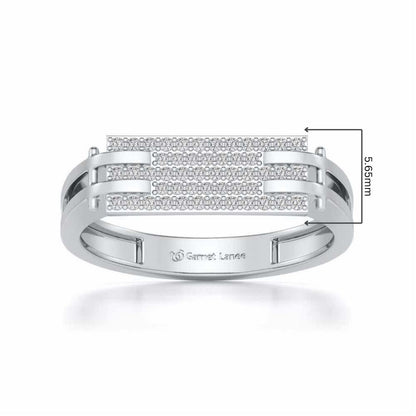 Sleek Panache Silver Ring For Men - White Gold - Image 5