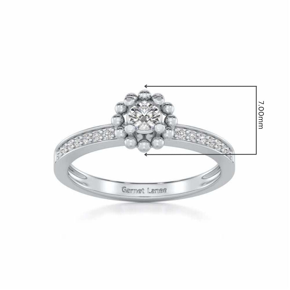 Supreme Glaze Solitaire Silver Ring - White Gold - Image 5