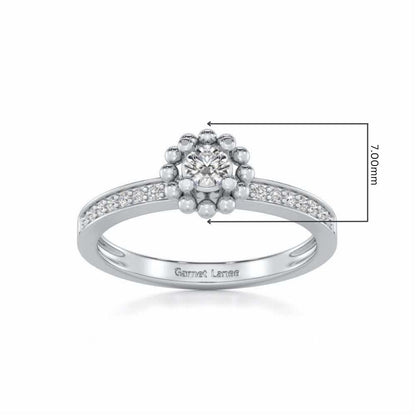 Supreme Glaze Solitaire Silver Ring - White Gold - Image 5