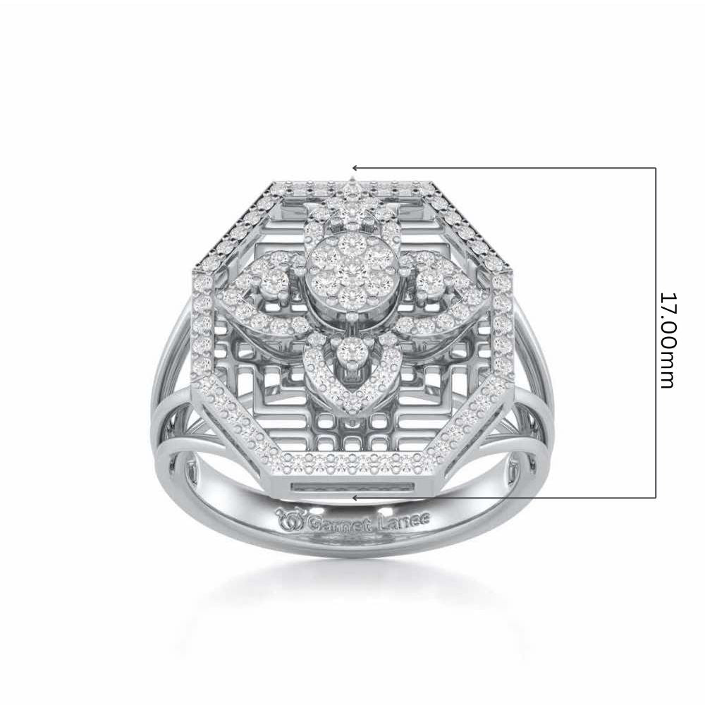 Polished Pinnacle Silver Ring - White Gold - Image 5