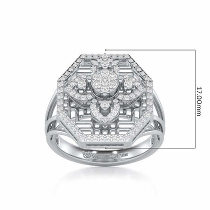 Polished Pinnacle Silver Ring - White Gold - Image 5