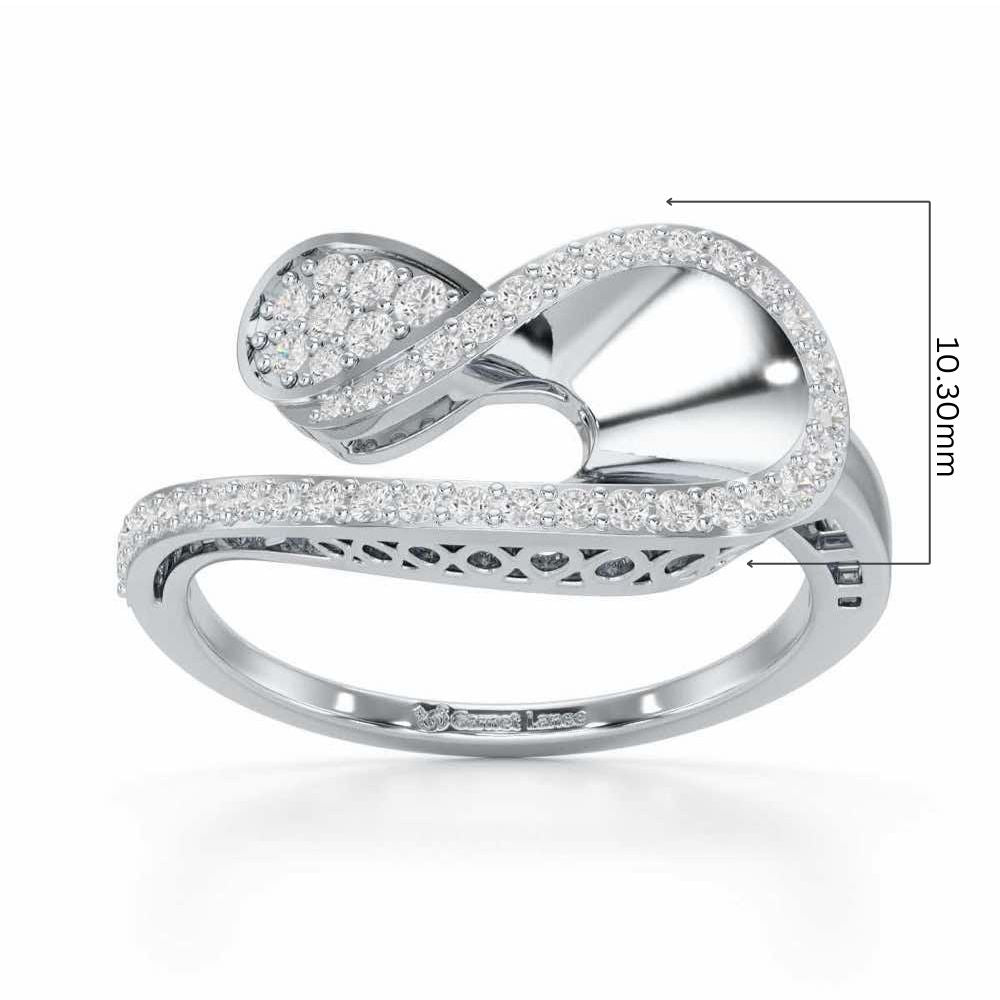 Velvet Veil Silver Ring - White Gold - Image 5