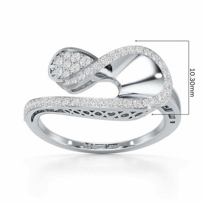 Velvet Veil Silver Ring - White Gold - Image 5