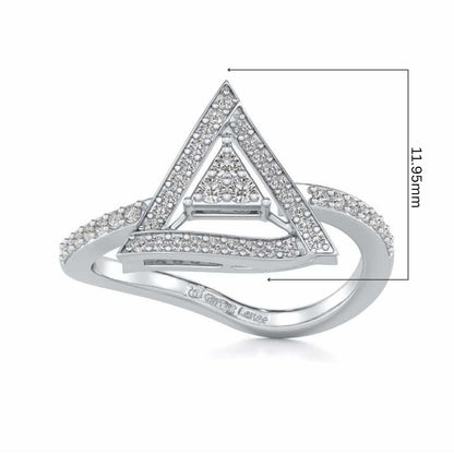 Trigonal Silver Ring - White Gold - Image 5