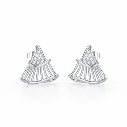 Shiny Skirts Silver Earring Studs - White Gold - Image 2