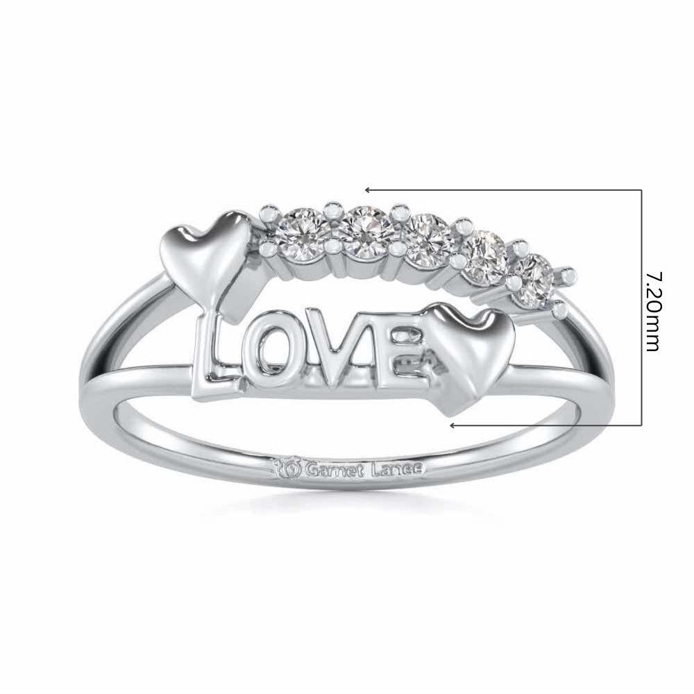 Pure Love Silver Ring - White Gold - Image 5