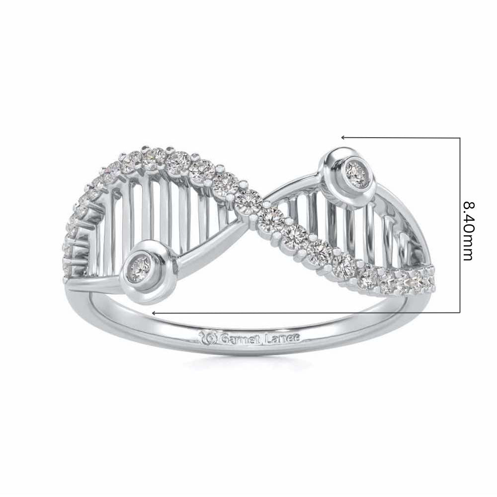 Wave Eye Silver Ring - White Gold - Image 5