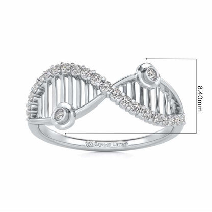 Wave Eye Silver Ring - White Gold - Image 5