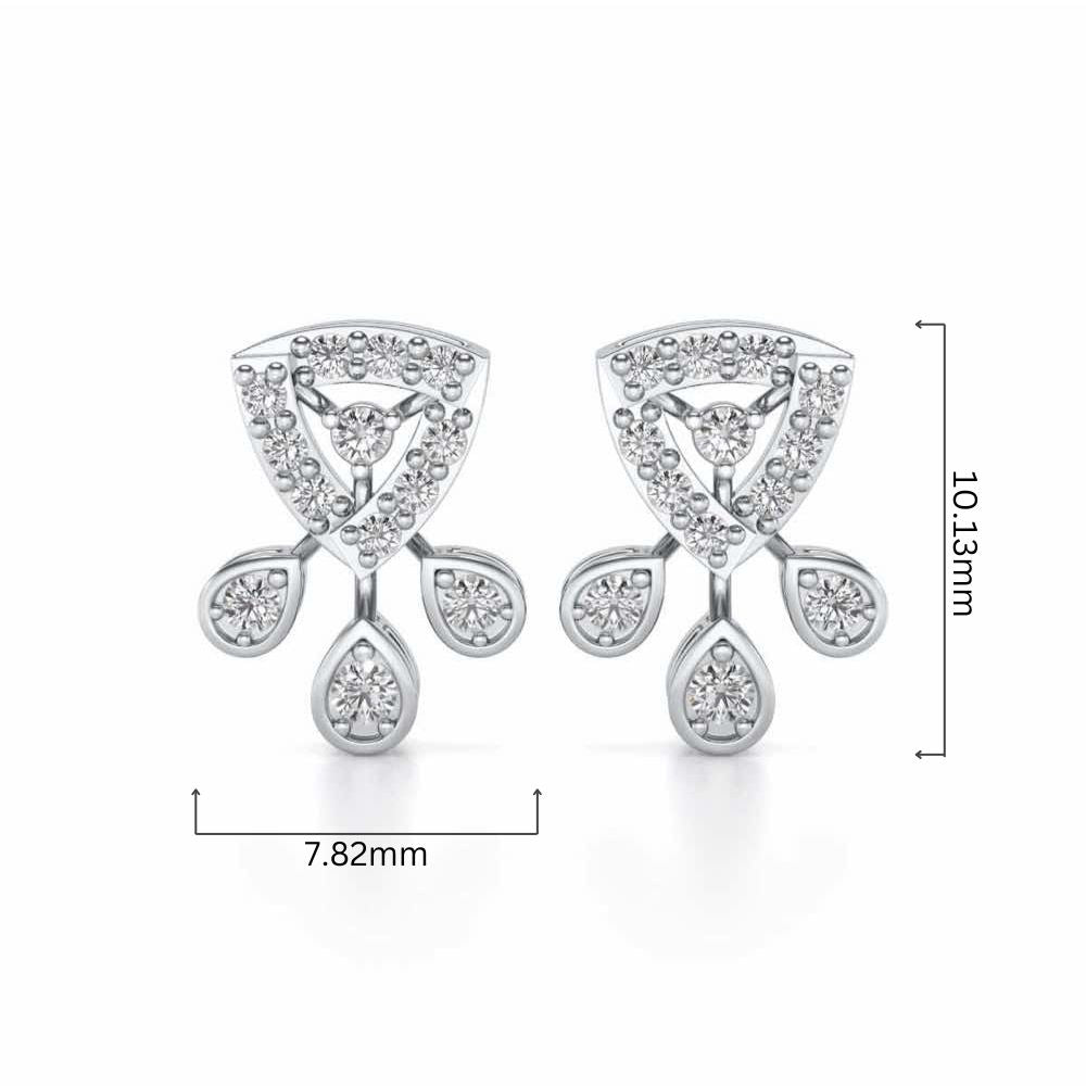 Eashta Silver Earrings - White Gold - Image 4