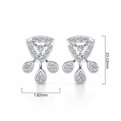 Eashta Silver Earrings - White Gold - Image 4