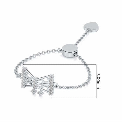 Antique Bow Adjustable Silver Ring - White Gold - Image 5