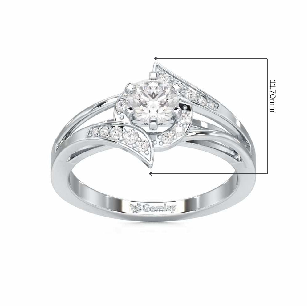 Graceful Mirage Solitaire Ring - White Gold - Image 5