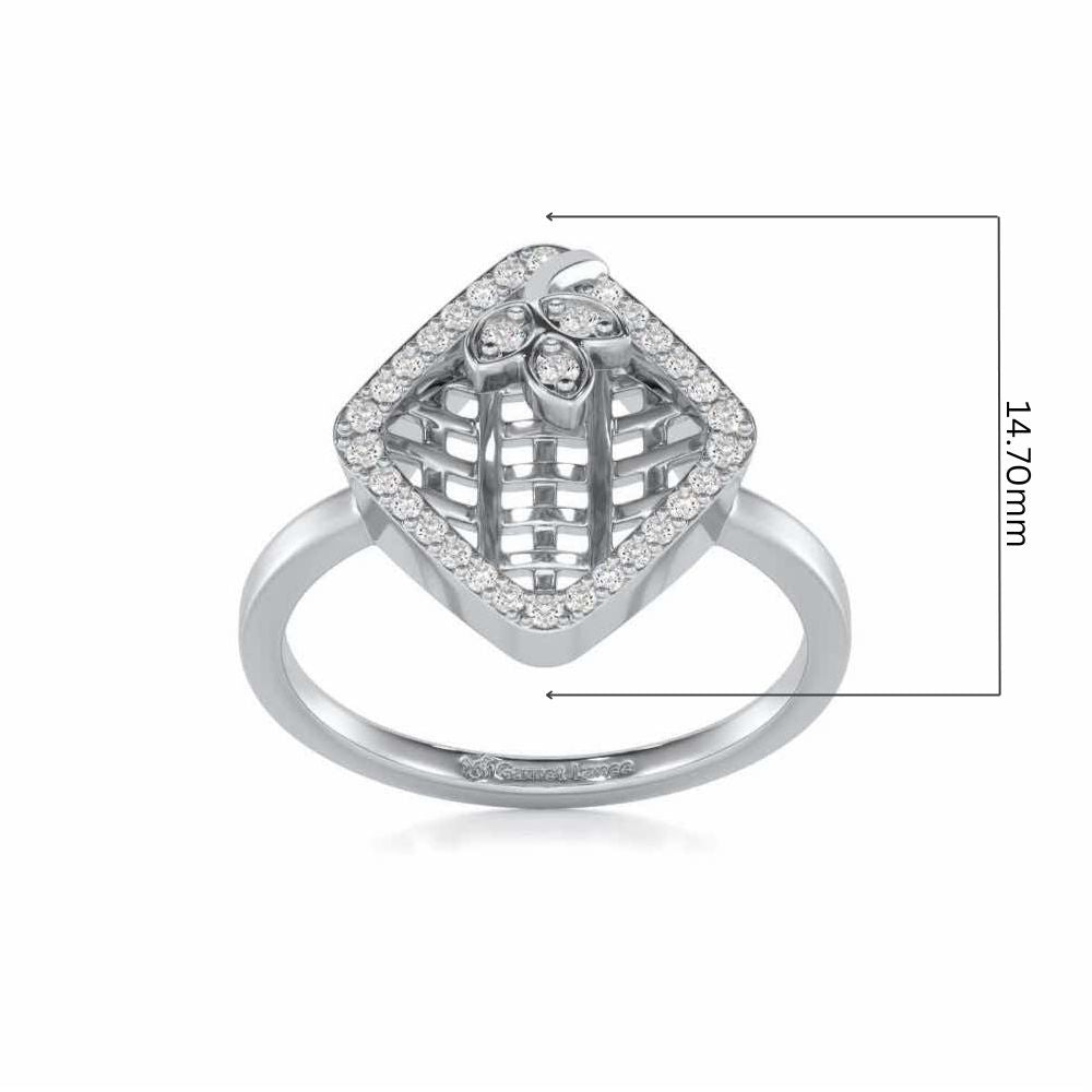 Vine Down Silver Ring - White Gold - Image 5