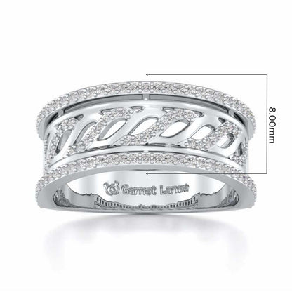 Glitz Braid Silver Band Ring - White Gold - Image 5